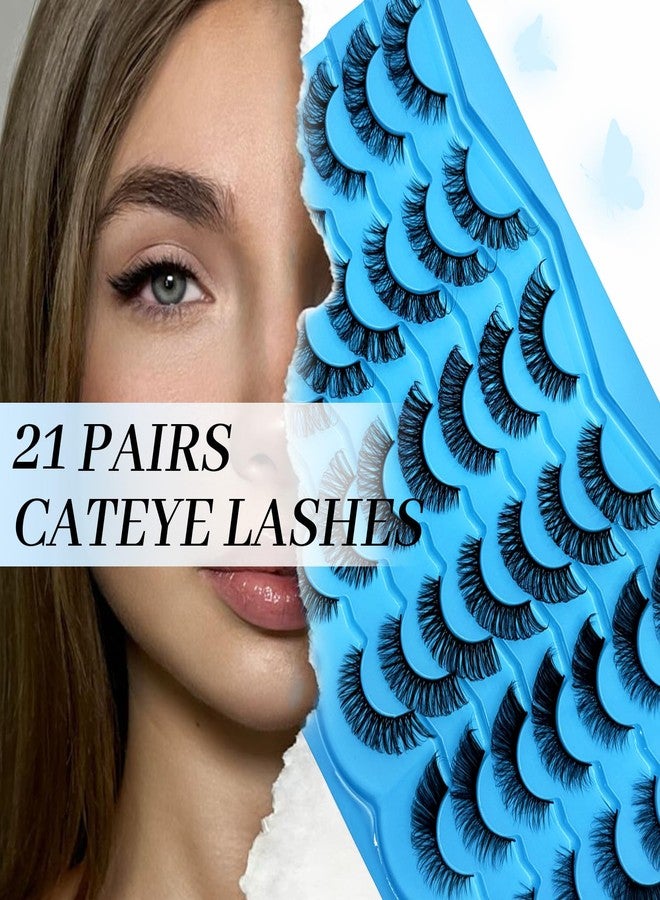 Royaomis 21 Pairs Russian Strips Lashes 12-18mm Wispy Fake Lashes that Look Like Extensions D Curl Lash Strips 3 Styles Natural False Lashes Mink(New-21pair) - Image 5