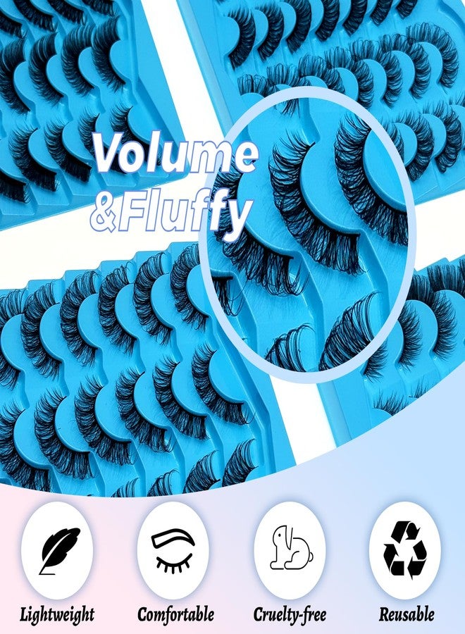 Royaomis 21 Pairs Russian Strips Lashes 12-18mm Wispy Fake Lashes that Look Like Extensions D Curl Lash Strips 3 Styles Natural False Lashes Mink(New-21pair) - Image 2