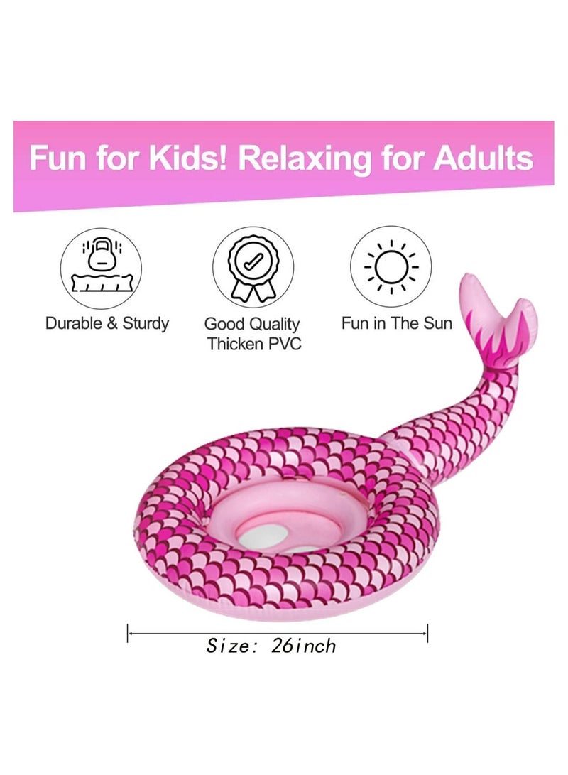 GGEROU Pink Mermaid Swimming Ring Childrens Summer Water Toys,Easy to Use Can Play and Train in The Water - Image 4