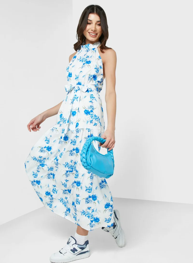 Ginger Floral Halter Midi Dress