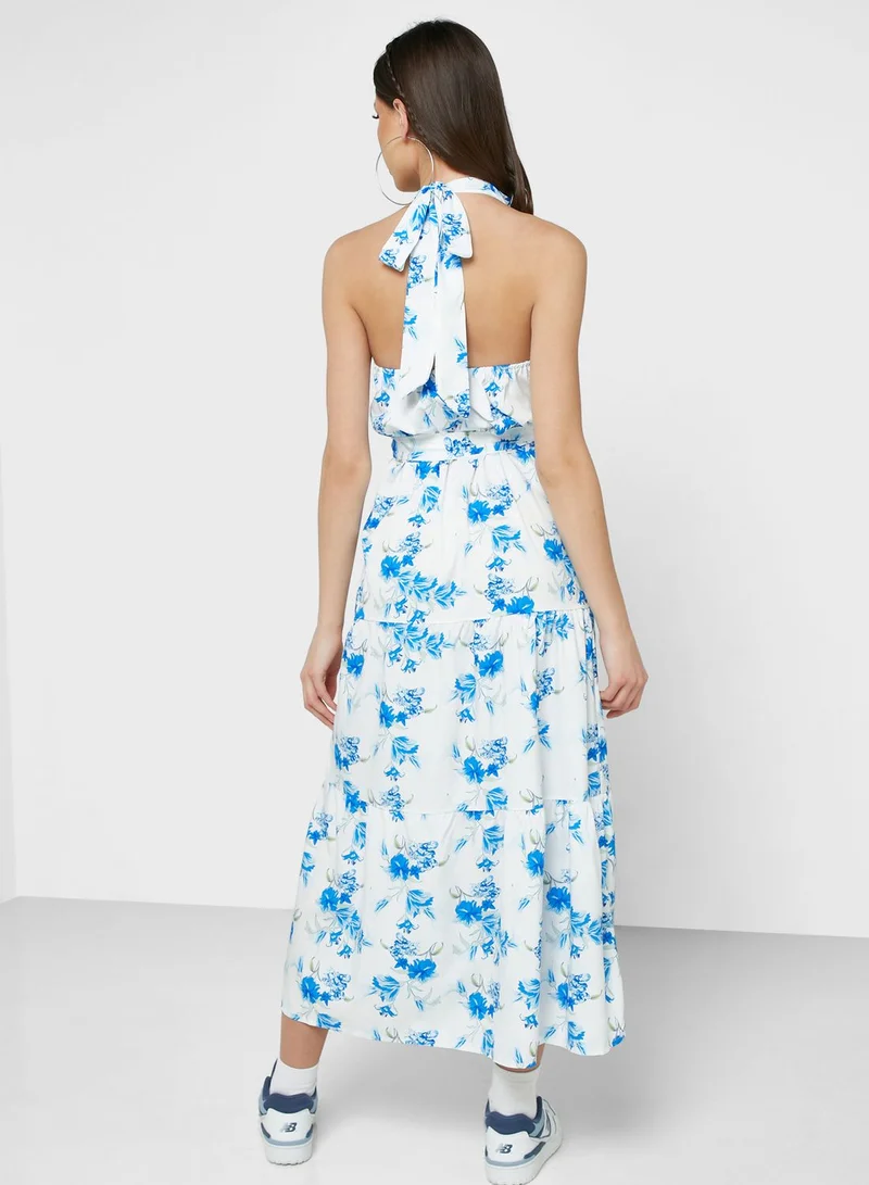 Ginger Floral Halter Midi Dress
