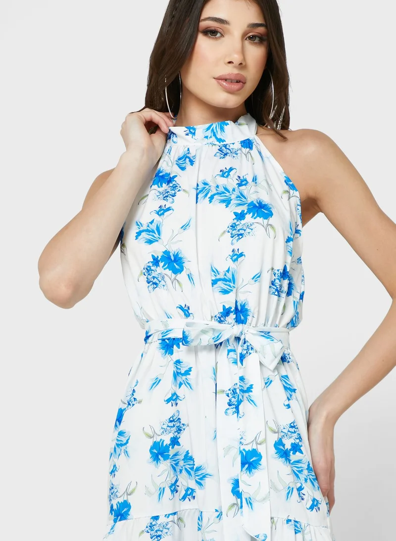 Ginger Floral Halter Midi Dress