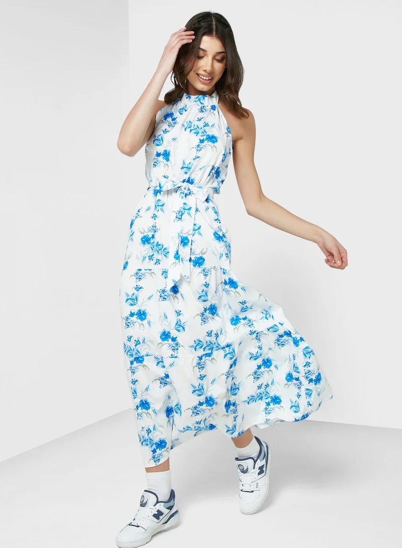 Ginger Floral Halter Midi Dress
