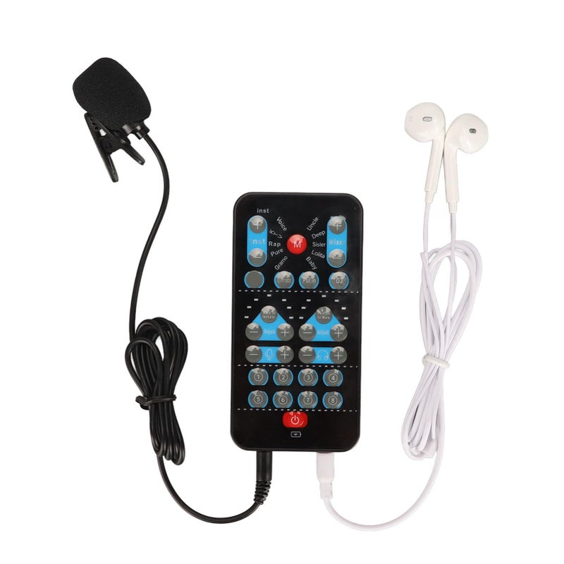 Dpofirs Voice Changer with 10 Sound Changing Modes Handheld Sound Card Functions Voice Changer Device Portable Design for Mobile Phone Computer DJs Music Studio Recording - Image 2