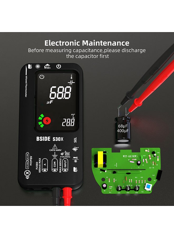 Digital Multimeter Infrared Thermometer LCD Color Display Handheld Multimeter 9999 True RMS Professional Voltage Capacitance Resistance