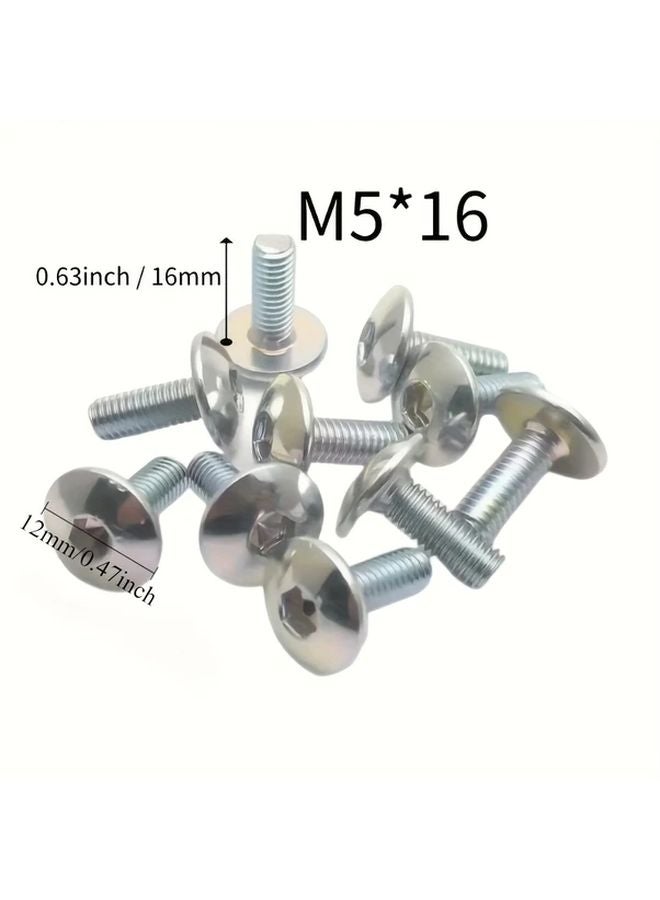 براغي قلنسوة ذات رأس سداسي بمفتاح براغي من الفولاذ المقاوم للصدأ M5 × 16 مم، 50 قطعة مقاومة للتآكل - Image 3