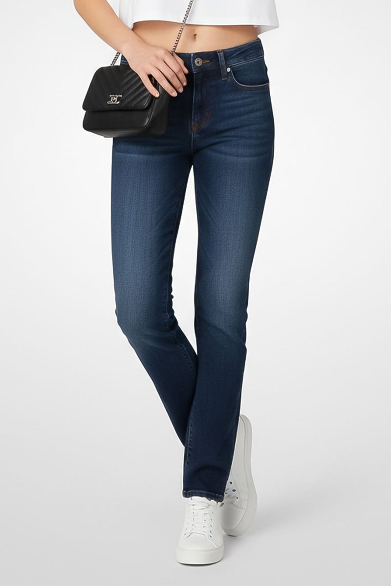 GUESS جينز نيكول للنساء بقصة السجائر، أزرق - Image 1