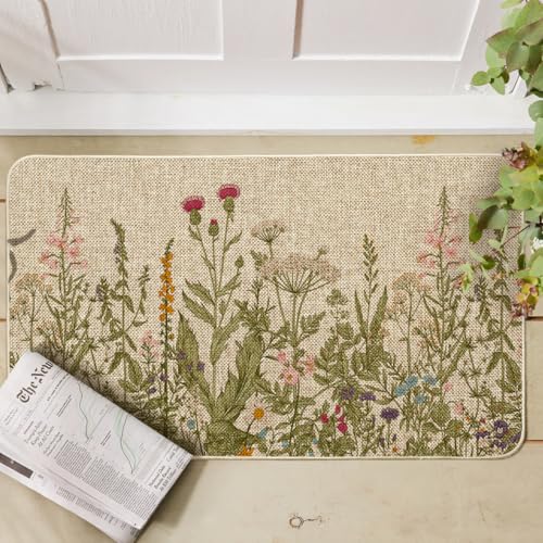 Artoid Mode Wildflower Spring Floral Doormat Flowers Summer Home Decor LowProfile Switch Rug Door Mat Floor Mat for Indoor Outdoor 17x29 Inch - Image 3