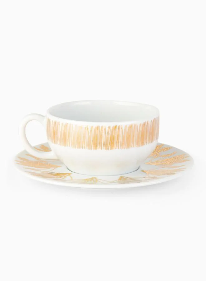 Silsal Set of 2 Tamrah Porcelain Teacups and Saucers