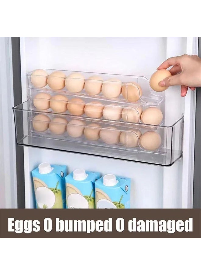 3-Tier Transparent Egg Storage Container – Space-Saving Sliding Design for Fridge Organization  - Image 5