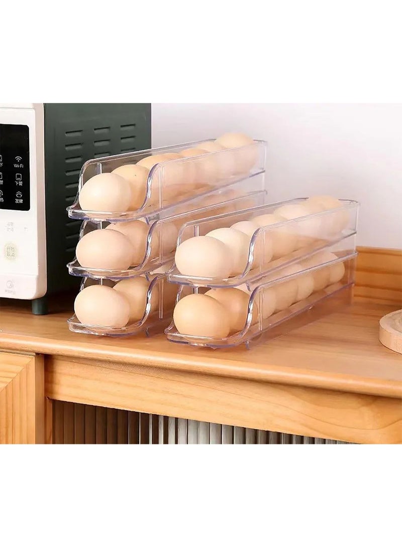 3-Tier Transparent Egg Storage Container – Space-Saving Sliding Design for Fridge Organization  - Image 2