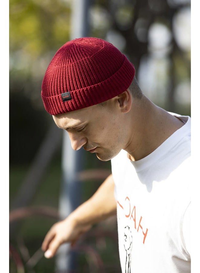 DASMINI Fisherman Beanie,Skull Cap Mens Cotton Beanie Winter hat Small Short Warm Gift (Black+Winery, Size M) - Image 2