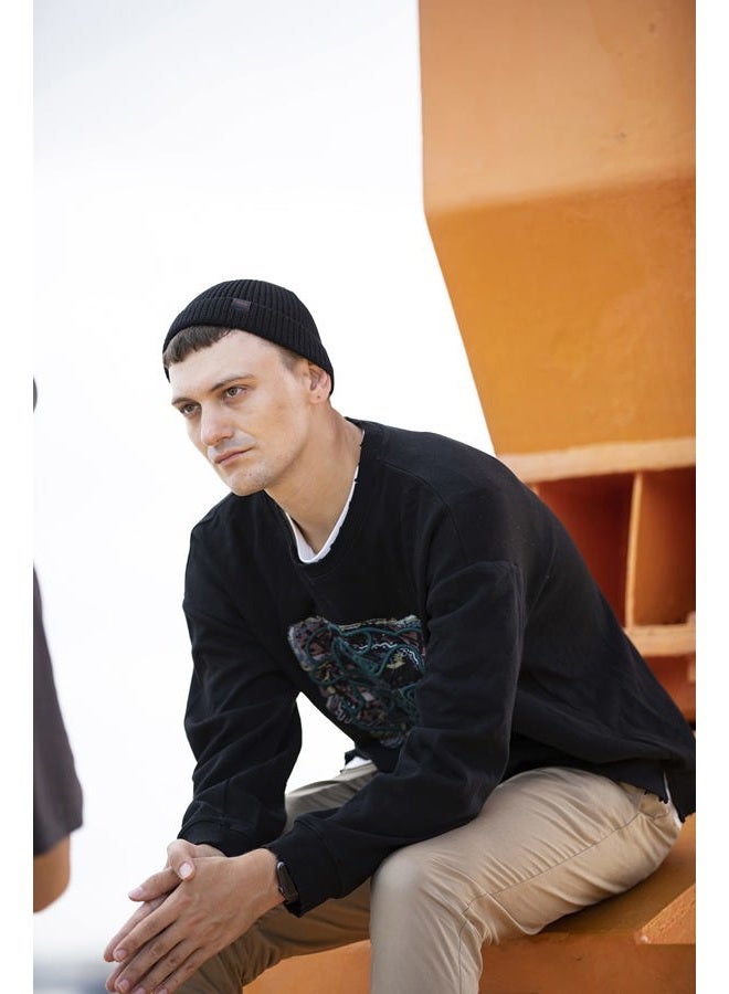 DASMINI Fisherman Beanie,Skull Cap Mens Cotton Beanie Winter hat Small Short Warm Gift (Black+Winery, Size M) - Image 3