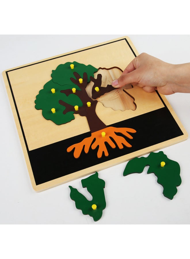 Montessori Early Education Hand-held Animal And Plant Panel Toy Children's Puzzle Puzzle 0-3 Years Old Baby Montessori Teaching Aids-Color:Little Bird - Image 5