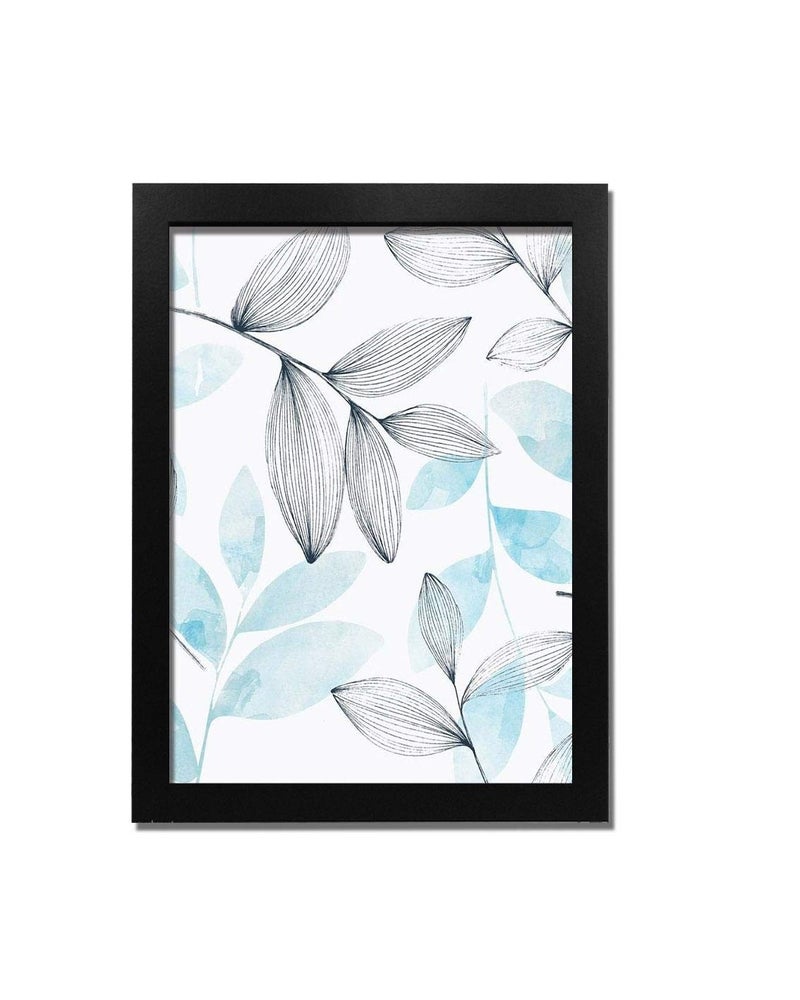 DECORATIVE ILLUSTRATION - BLACK - Wooden Frame with Glass - Printed Poster Tableau wall art BZL-159-24322-BK