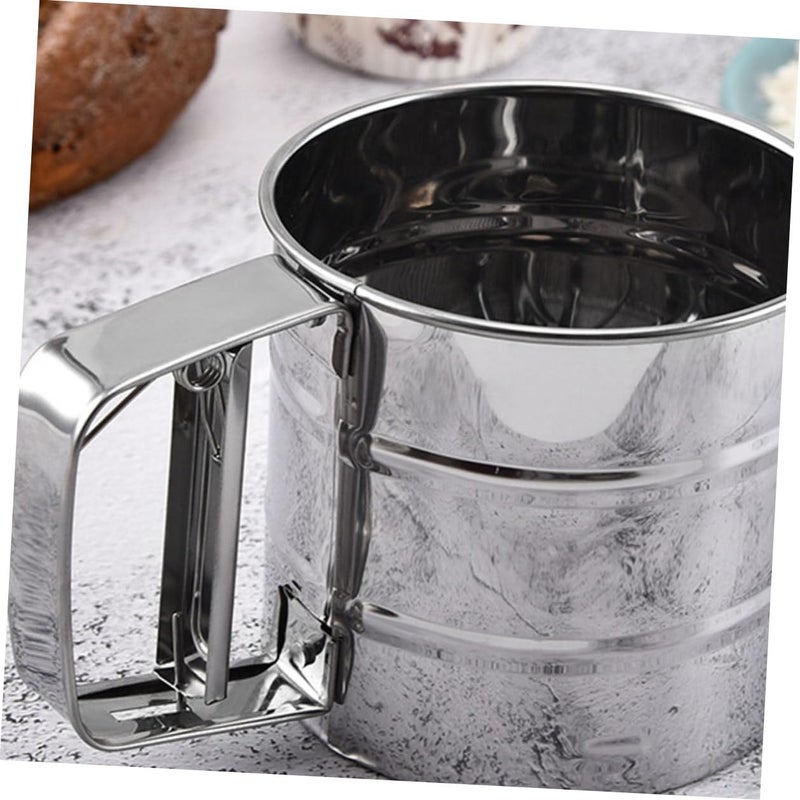 Stainless Steel Flour Sifter Cup Easy Press Baking Sieve Tool for Smooth Baking - Image 5