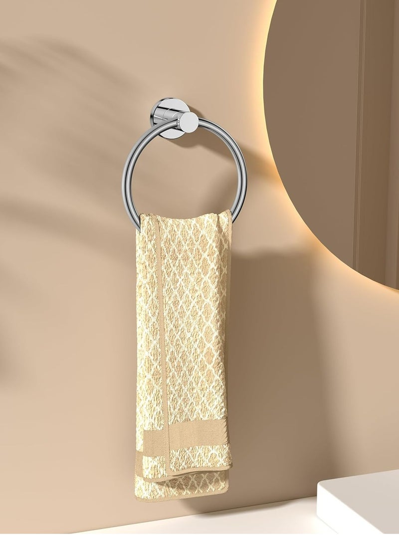 أوزيغالور حلقة منشفة مصقولة، من الفولاذ المقاوم للصدأ SUS304، مثبتة على الحائط للحمام/المطبخ - Image 3