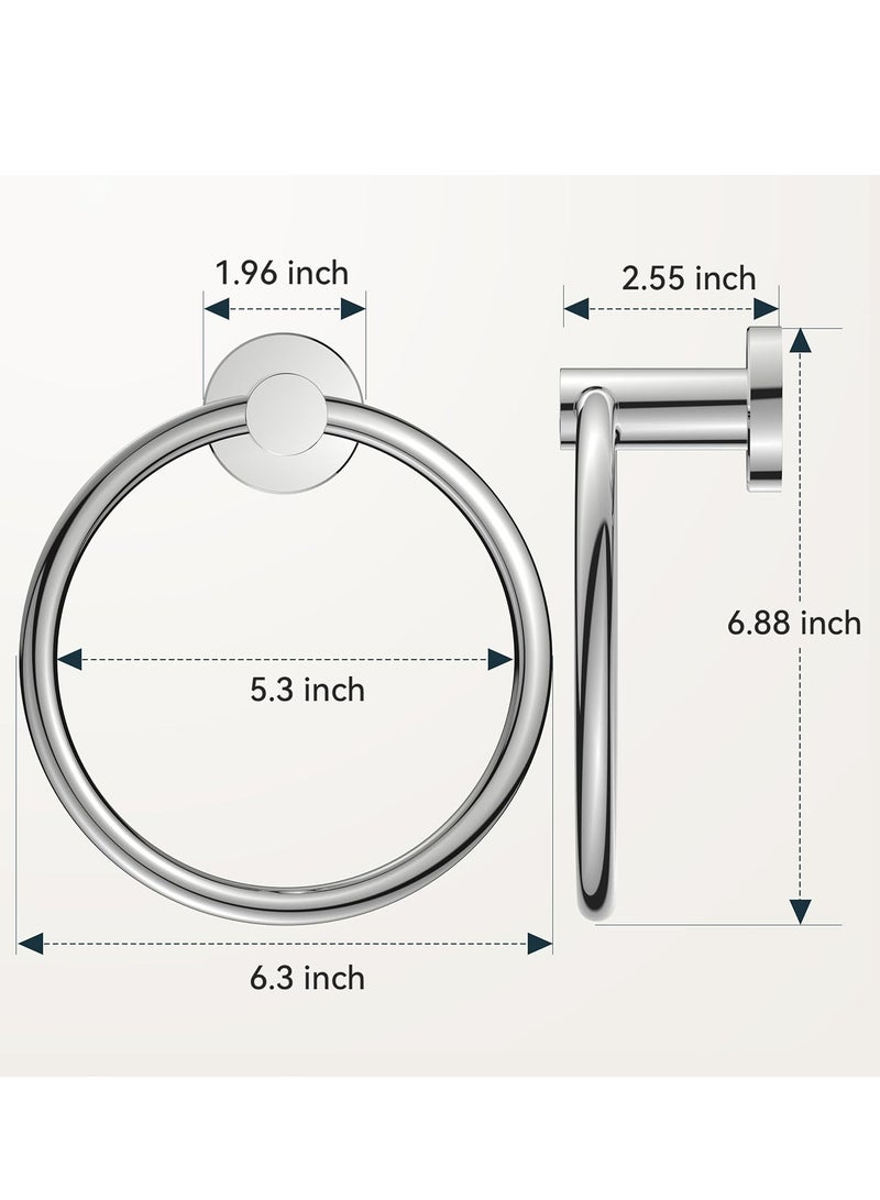 أوزيغالور حلقة منشفة مصقولة، من الفولاذ المقاوم للصدأ SUS304، مثبتة على الحائط للحمام/المطبخ - Image 4