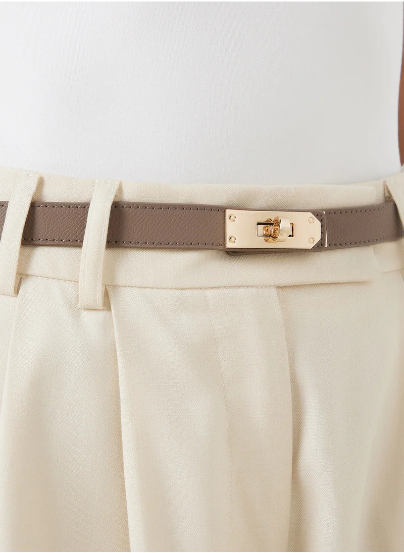 ELLA Statement Buckle Leather Waist Belt