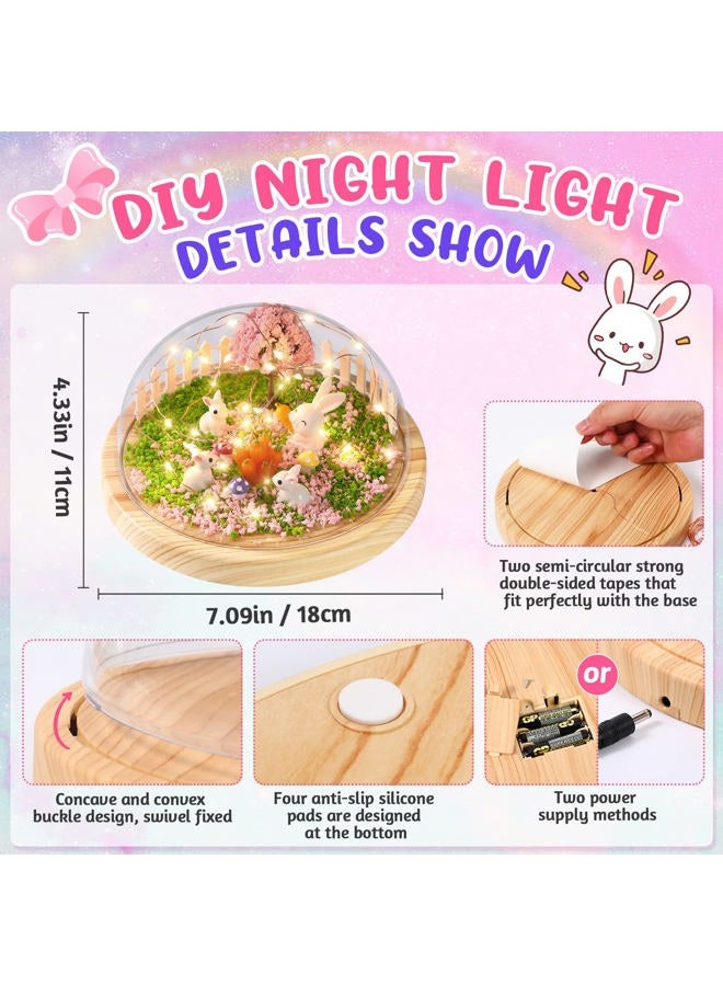 Laclun Make Your Own Night Light ,Rabbit DIY Kits,Bunny Toys for Kids Ages 4-8 ,Arts and Crafts Lamp Project for Girls(USB Upgrade Edition),Gifts for 4 5 6 7 8 9 10 Year Old Girl with Greeting Card - Image 3