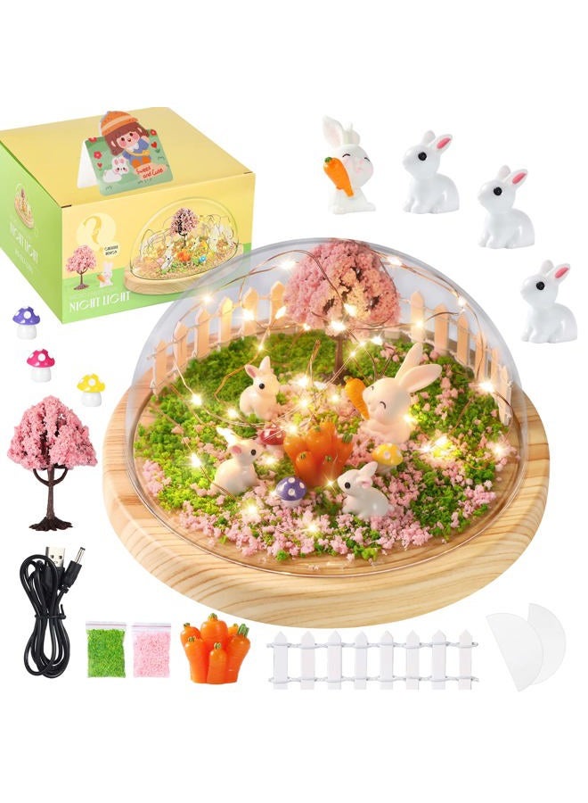Laclun Make Your Own Night Light ,Rabbit DIY Kits,Bunny Toys for Kids Ages 4-8 ,Arts and Crafts Lamp Project for Girls(USB Upgrade Edition),Gifts for 4 5 6 7 8 9 10 Year Old Girl with Greeting Card - Image 1