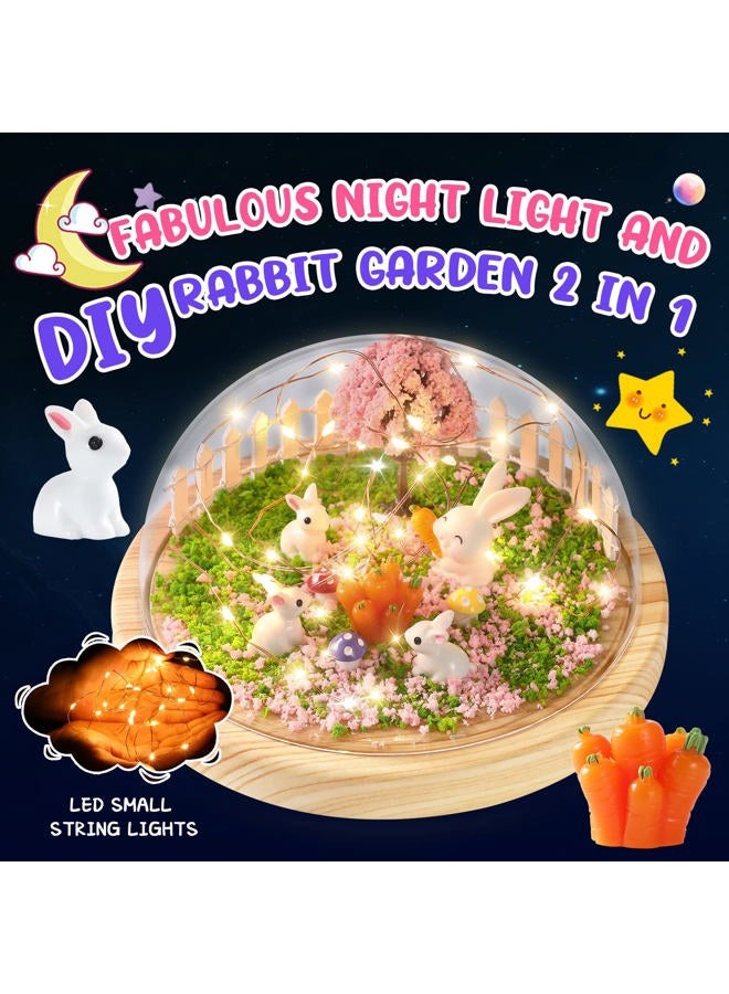 Laclun Make Your Own Night Light ,Rabbit DIY Kits,Bunny Toys for Kids Ages 4-8 ,Arts and Crafts Lamp Project for Girls(USB Upgrade Edition),Gifts for 4 5 6 7 8 9 10 Year Old Girl with Greeting Card - Image 2