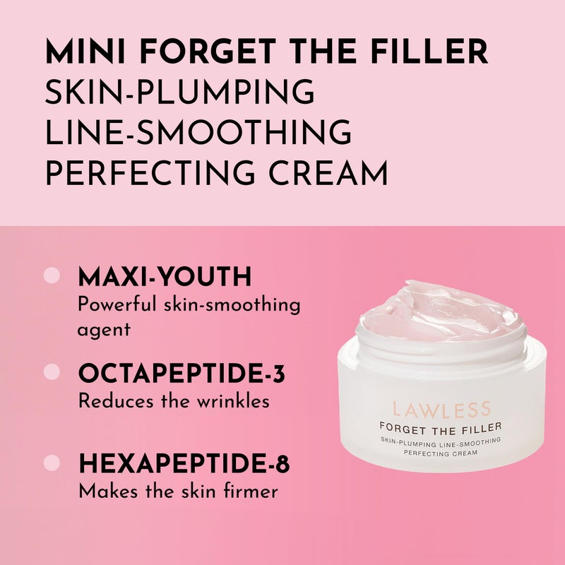 Lawless Mini Forget the Filler Skin-Plumping Line-Smoothing Perfecting Cream - Premium Non-Acne Moisturizer Designed to Prime, Plump, Smooth, and Tighten Skin for a Youthful, Hydrating Look - 0.5 oz - Image 2