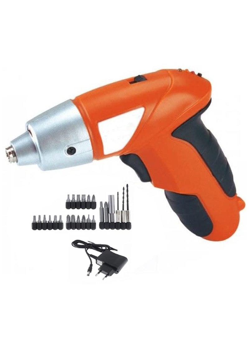 Rechargeable Cordless 4.8V Household Electric Screwdriver 600 mah Battery with 24 Pieces Screw Drill Bits Accessories Multicolor  - Image 1