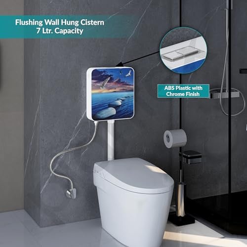 Plantex 3D Printed Flush Tank for Toilet with 7 LTR Water Capacity/Polypropylene Toilet Flush Tank/Dual Flush Cistern - Pack of 1 - Image 2