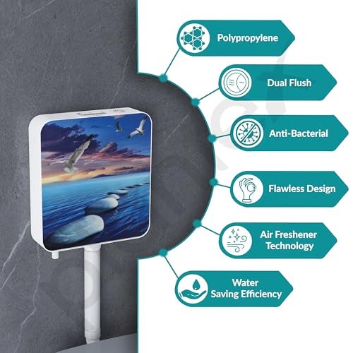 Plantex 3D Printed Flush Tank for Toilet with 7 LTR Water Capacity/Polypropylene Toilet Flush Tank/Dual Flush Cistern - Pack of 1 - Image 4