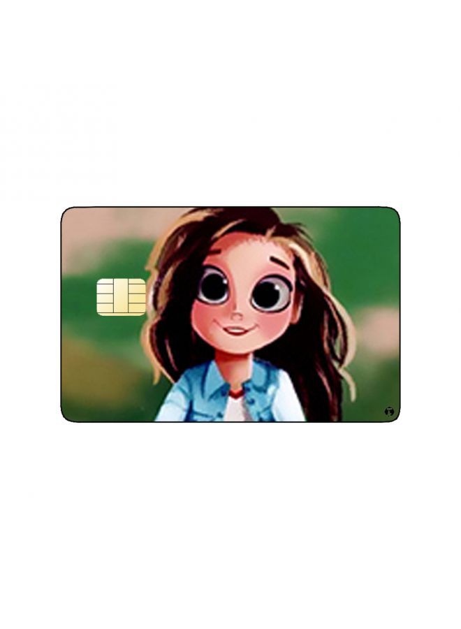 RKN PRINTED BANK CARD STICKER Beautiful Girl Drawing On Bike - Image 2