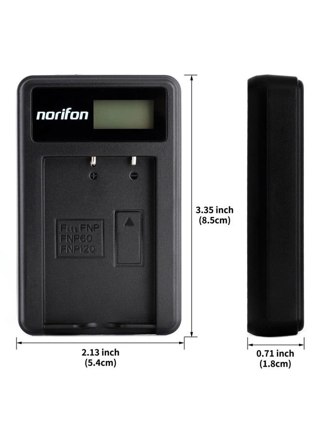 Norifon - NP-120 LCD USB Charger for Fujifilm FinePix 603, F10, F11, M603 Camera and More - Image 1