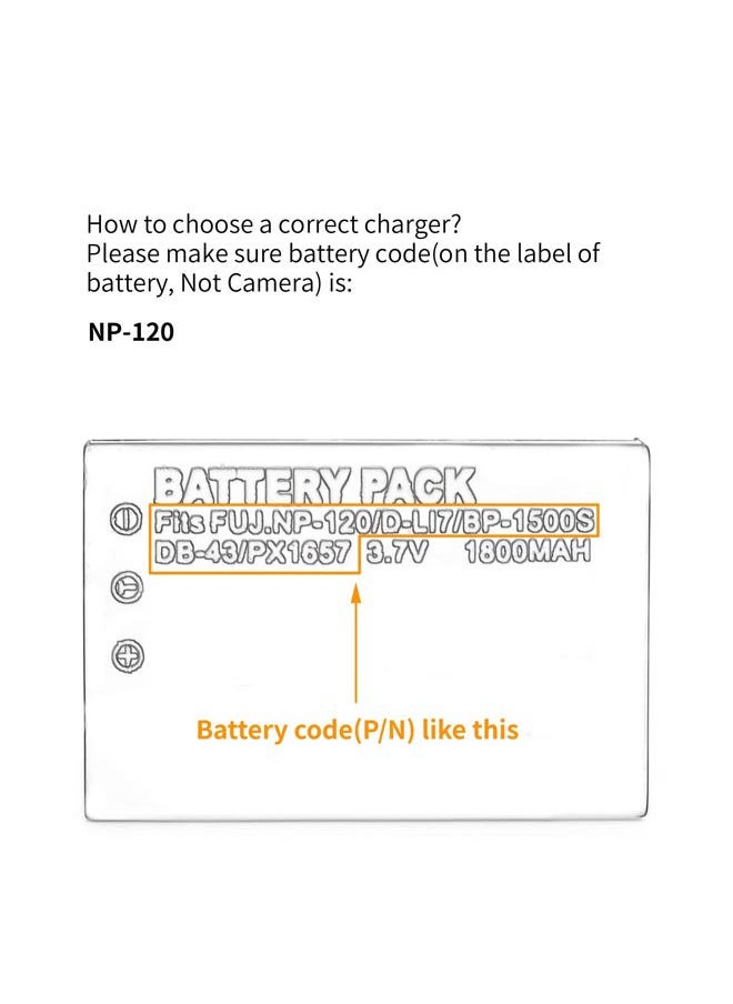 Norifon - NP-120 LCD USB Charger for Fujifilm FinePix 603, F10, F11, M603 Camera and More - Image 1