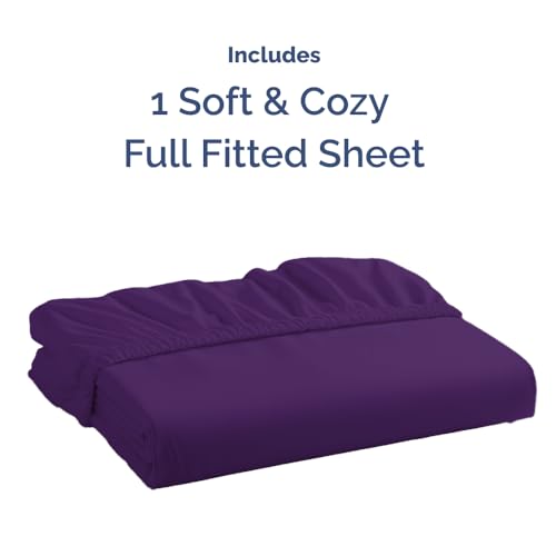 CGK Unlimited Full Fitted Bed Sheet - Bottom Single Fitted Sheet Only - Ultra-Soft Hotel Luxury Bedding w/ 8-16 Inch Deep Pockets - Breathable, Cooling & Wrinkle Free - Easy-Care, Fade & Shrink Resistant - Purple - Image 4