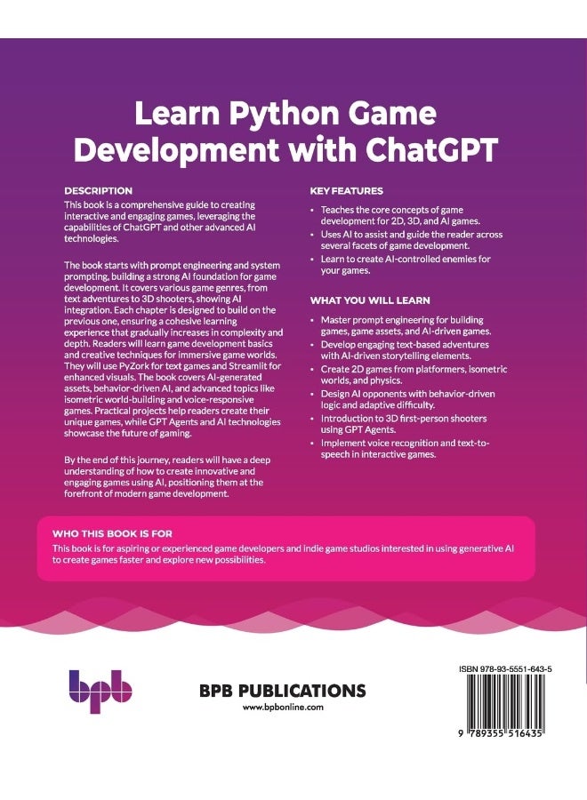 Learn Python Game Development with ChatGPT: Techniques for creating engaging games with generative AI - Image 2