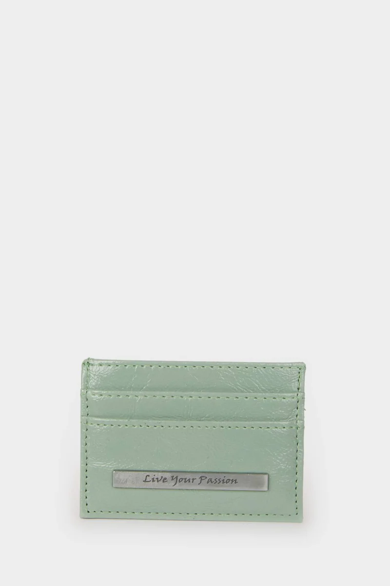 Woman Faux Leather Business Card Wallet