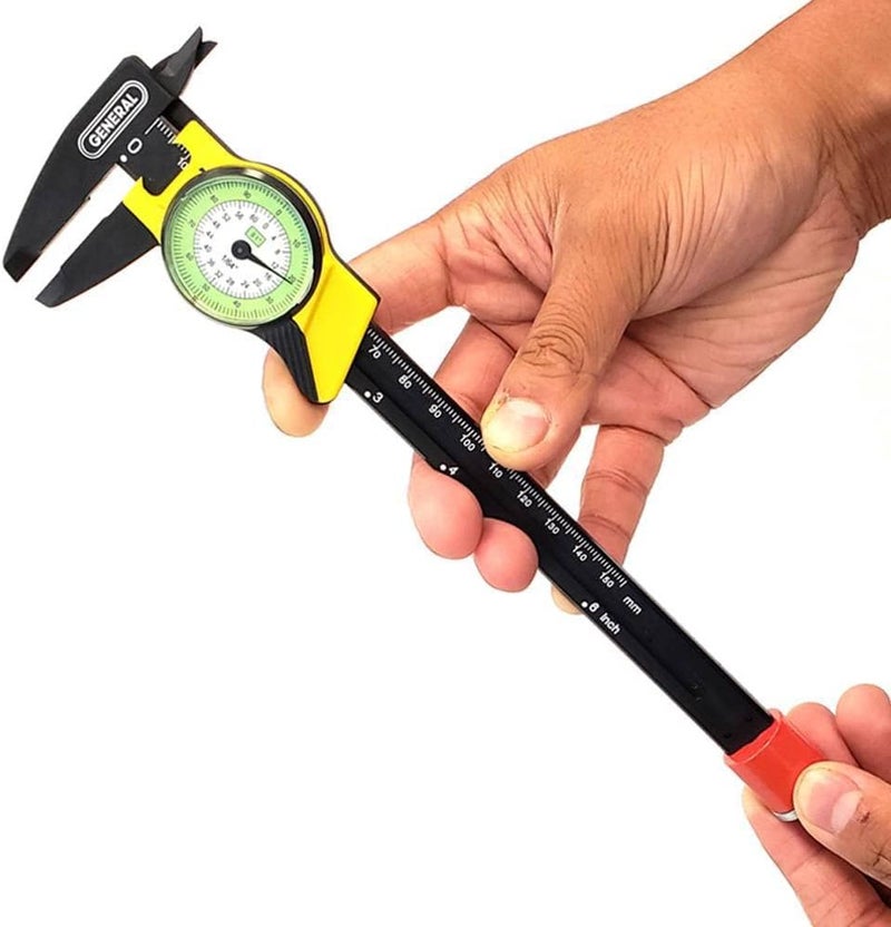 جينيرال تولز أداة قياس بلاستيكية من General Tools موديل 142، نطاق 0-6 بوصة، دقة 0.01 بوصة و1/64 بوصة - Image 2