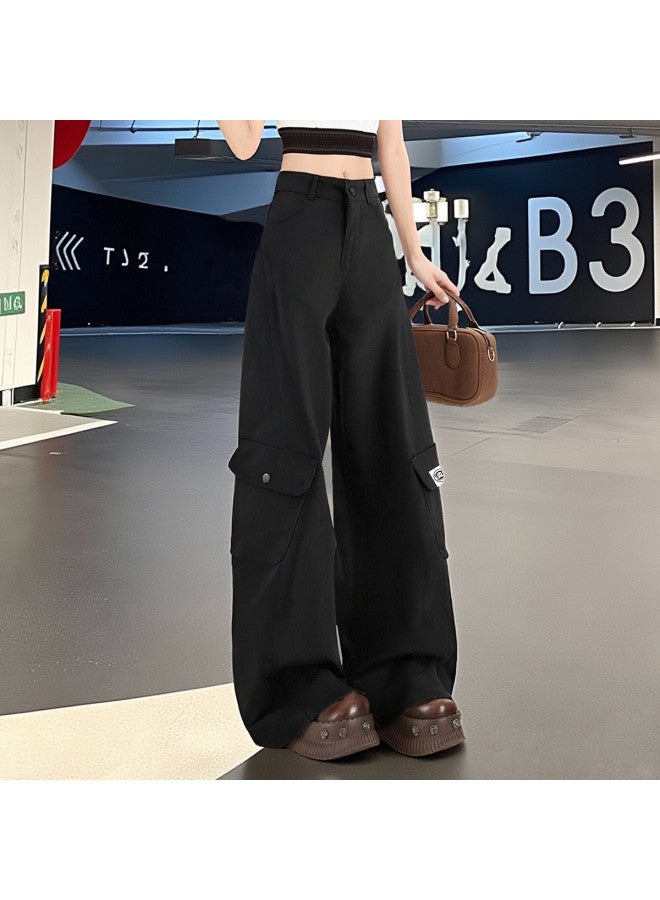 Paul Frank American Retro Work Pants, Slimming And Taller-looking For Women, 26 Years Spring And Autumn, Petite-friendly Loose Wide-leg Pants, Wutong Pants Trend - Image 4