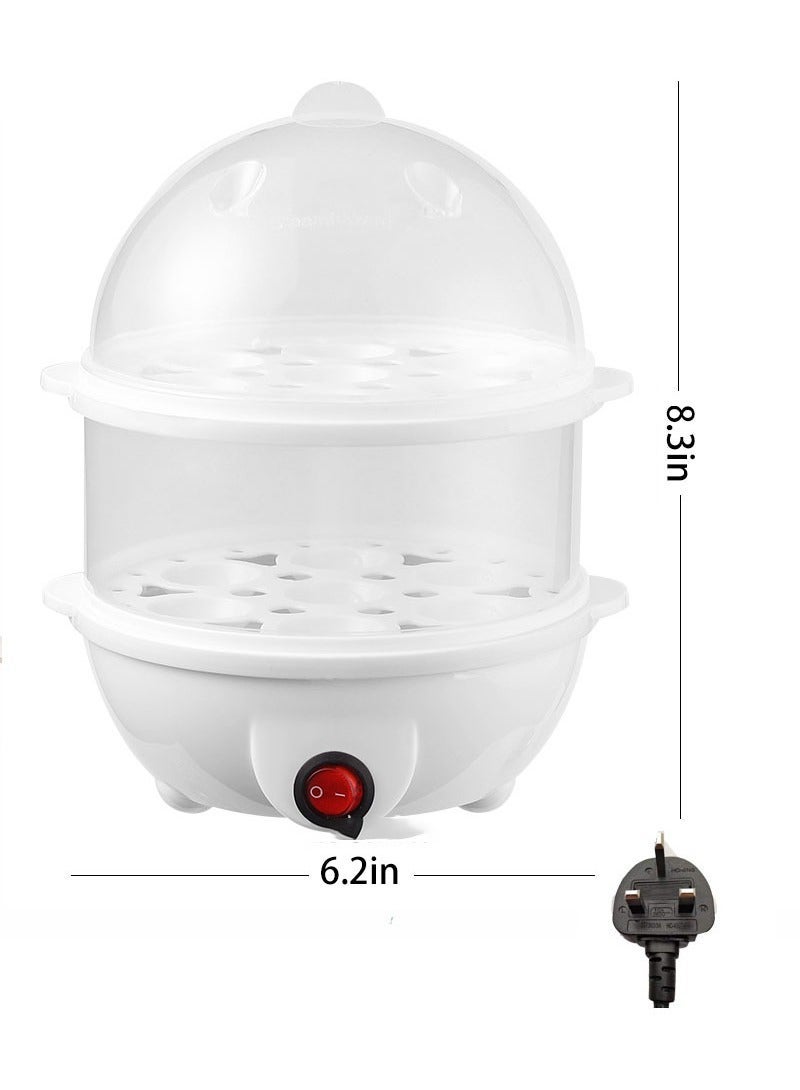 Electric Egg Boiler, Steam Egg Boiler Double Layers Egg Cooker Mini Steamer Poacher Kitchen Cooking Breakfast Machine, Rapid Egg Cooker 6/12/18-Egg Capacity Soft Medium Hard Boiled Electric Egg Boiler - Image 1