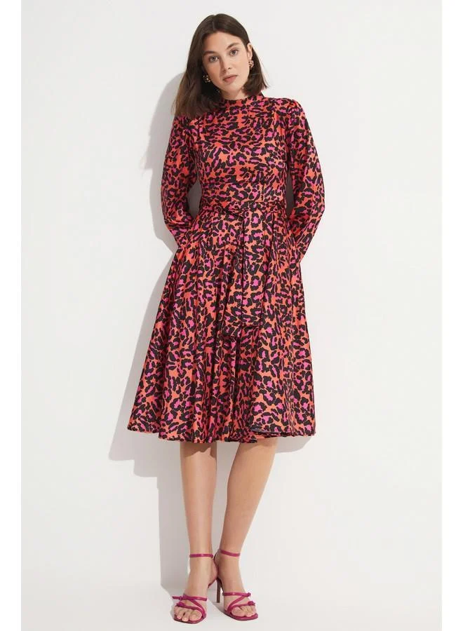 JUNE Printed Midi Dress