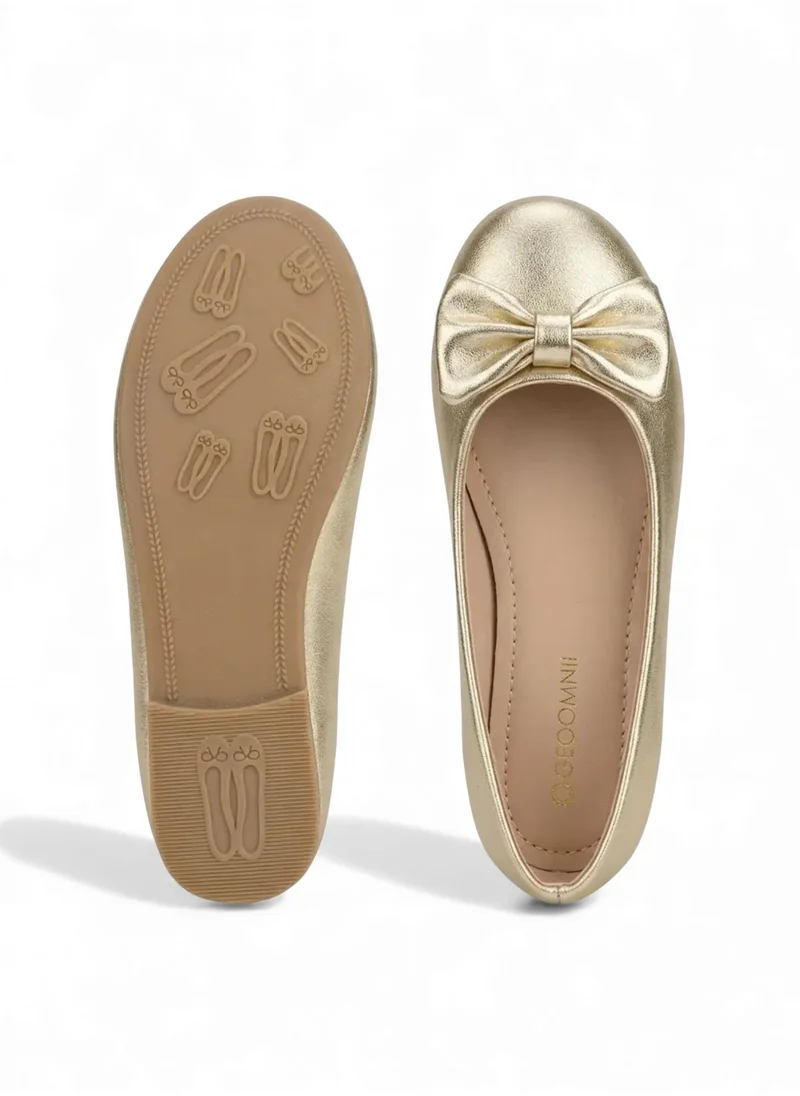 Geoomnii Gold Junior Girls’ Closed Flat Shoes – Comfortable, Lightweight & Everyday Wear for Women | Best Price UAE