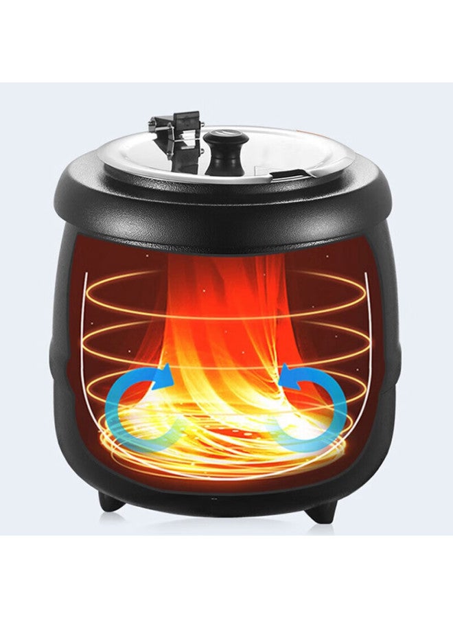 All-round Quanshi 10l Stainless Steel Electric Soup Warmer Insulation Cooker Commercial Electric Soup Pot Porridge Bucket Buffet Soup Stove Self-service Soup Cooker - Image 4