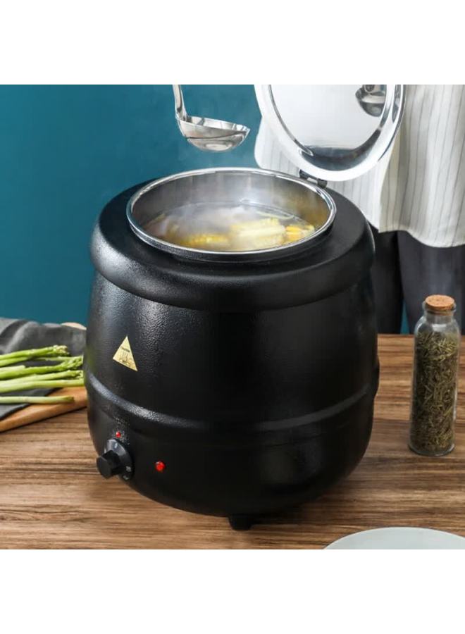 All-round Quanshi 10l Stainless Steel Electric Soup Warmer Insulation Cooker Commercial Electric Soup Pot Porridge Bucket Buffet Soup Stove Self-service Soup Cooker - Image 2