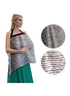 Bebe au Lait Zip & Switch Nursing Cover Premium Cotton Breastfeeding Cover For Mom Privacy Nursing Cover For Breastfeedingbreathable Nursing Cover Up One Size Fits All Grey & Stripes (Pack Of 2)  - Image 2