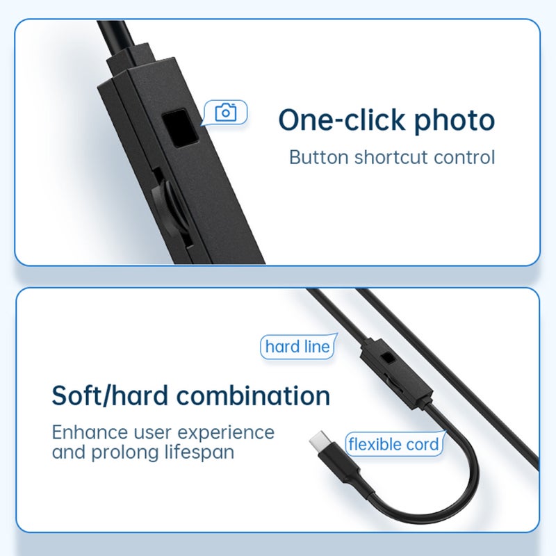 Endoscope Camera with Light, IP67 Waterproof Borescope with 8 LED Lights 16.4ft Semi-Rigid Cable, 2.0 Megapixels HD Snake Camera for iOS and Android Phones - Image 3
