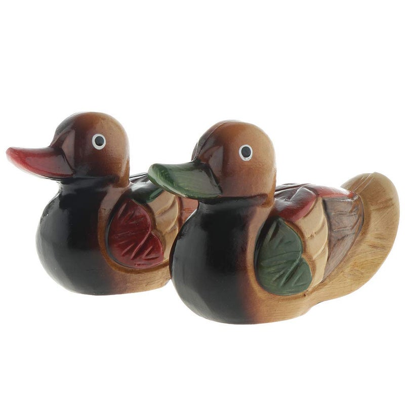 FRECI 2pcs Duck Ornament Wooden Ducks Statues Hand Carved Figures Wedding Gifts - Mandarin Duck - Image 4