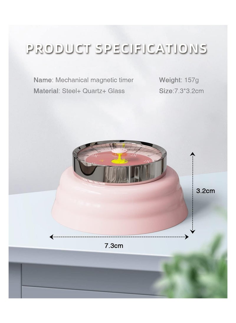 SYOSI - Kitchen Timer, Reminder Timer 360 Degree Rotating Mechanical Timer, Visual Timer, Back Countdown Kitchen Timer, Fridge Magnetic, Cooking, Learning, Creative Alarm Clock, Precision Timer (Pink Bird) - Image 1