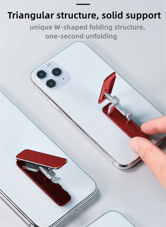 حامل حامل الهاتف المحمول والكمبيوتر اللوحي-تصميم جديد، حامل/حامل خلفي للهاتف المحمول، حامل معدني قابل للطي/حامل صغير غير مرئي رفيع للغاية، حامل/حامل الهاتف المحمول والكمبيوتر اللوحي-أحمر - Image 3