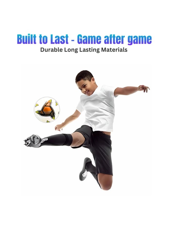 VIO Kids Training Soccer Ball Official Ball Size 5 Durable Machine Stitched Synthetic Football with Reinforced Bladder for All Ages Ideal for Team Games Group Solo Play Training Match Practise Football Matches Competition Suitable for Grass Turf Indoor Surfaces Indoor Outdoor Beginner Professional Gifts for Birthday Boys Girls  - Image 2