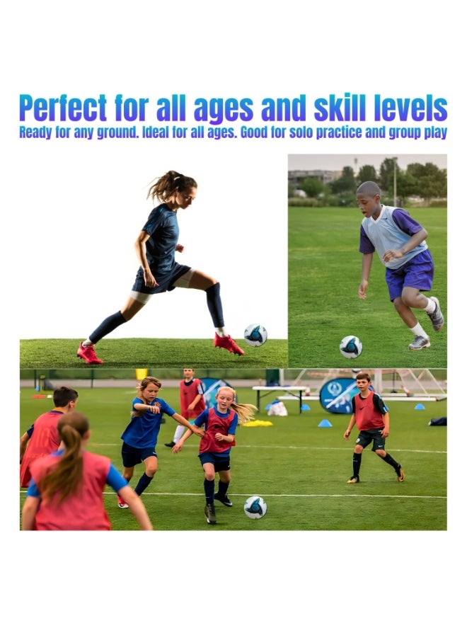 VIO Kids Training Soccer Ball Official Ball Size 5 Durable Machine Stitched Synthetic Football with Reinforced Bladder for All Ages Ideal for Team Games Group Solo Play Training Match Practise Football Matches Competition Suitable for Grass Turf Indoor Surfaces Indoor Outdoor Beginner Professional Gifts for Birthday Boys Girls  - Image 5